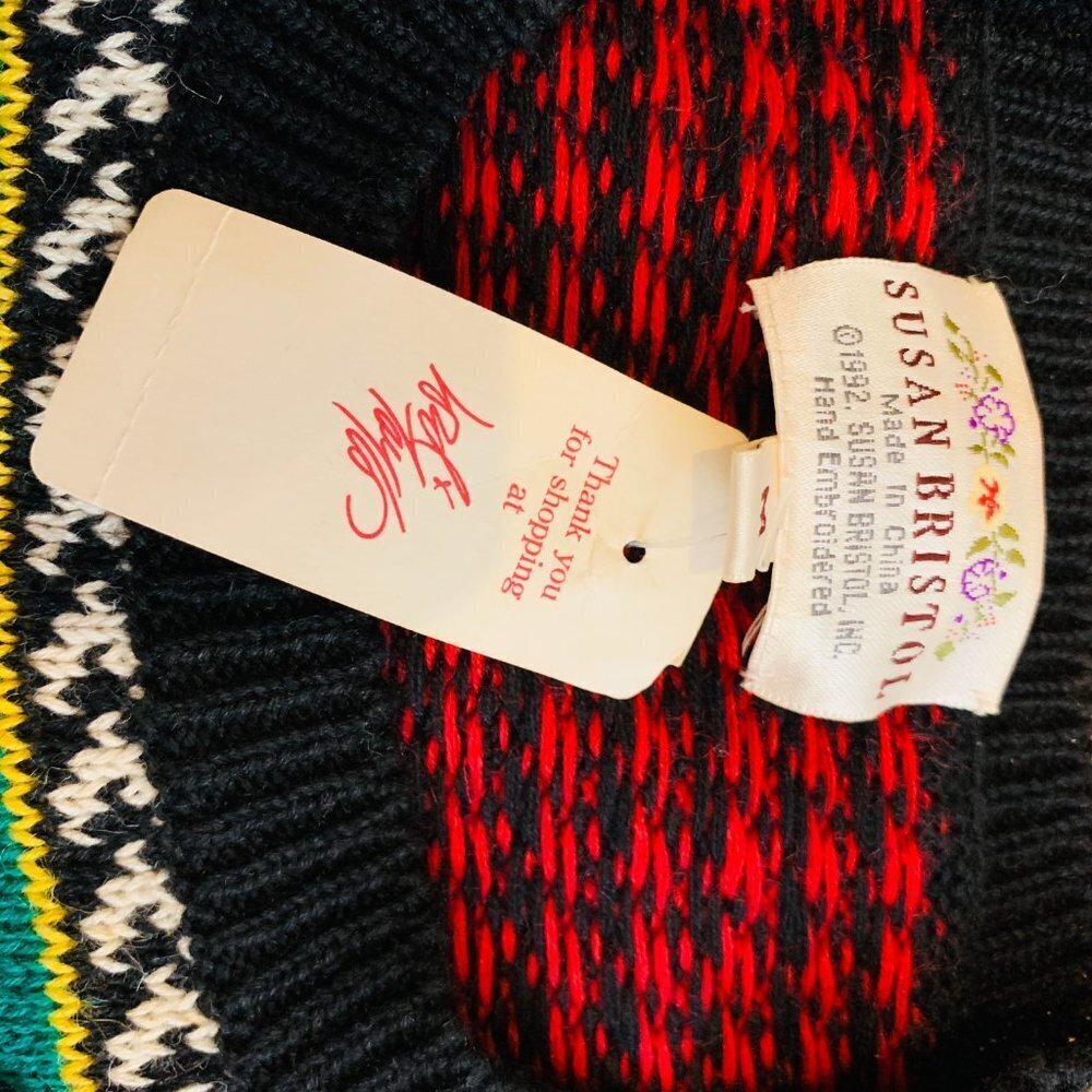 NWT Vintage Susan Bristol Knit Sweater Hand Embroidered 1992 - Picture 9 of 16